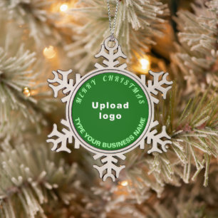 Ornement Flocon De Neige Vert Noël d'affaires