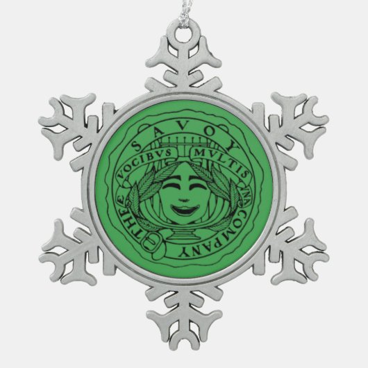 Ornement flocon de neige vert Savoie (Devant)