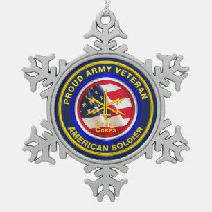 Ornement Flocon De Neige Vétérinaire du Cyber Corps de l'Armée de terre