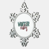 Ornement Flocon De Neige Vibes d'hiver de Noël (Vue impression)