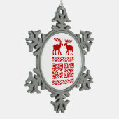 Ornement Flocon De Neige Vilain Sweater QR Code Bonne année! (Gauche)