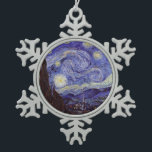 Ornement Flocon De Neige Vincent Van Gogh Starry Nuit Vintage Art<br><div class="desc">Vincent van Gogh Starry Night Art Peinture Starry Night est un tableau de l'artiste post-impressionniste néerlandais Vincent van Gogh. Le ciel bleu de la nuit est rempli de nuages tourbillonnants, d'étoiles et d'une lune brillante croissant. La Nuit étoilée est la seule nocturne de la série de vues depuis la fenêtre...</div>