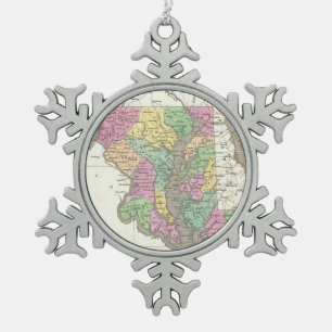 Ornement Flocon De Neige Vintage Map of Maryland
