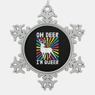 Ornement Flocon De Neige Vintage Oh Cerf Je Suis Queer Fierté LGBT Gay Lesb