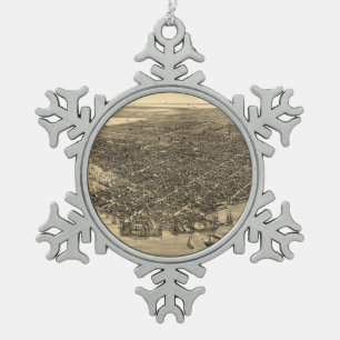 Ornement Flocon De Neige Vintage Pictorial Map of Key West FL