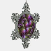 Ornement Flocon De Neige Violet Abstrait violet violet kaki fractal (Gauche)