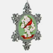 Ornement Flocon De Neige Virginie State Cardinal Bird and Dogwood Flower (Gauche)