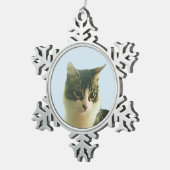 Ornement Flocon De Neige Visage de chat tabby mignon (Vue impression)