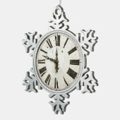 Ornement Flocon De Neige Visage d'horloge (Vue impression)