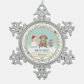 Ornement Flocon De Neige Vœux d'hiver (Devant)
