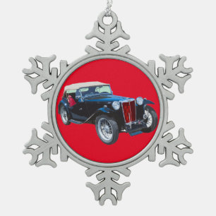 Ornement Flocon De Neige Voiture D'Antique Black Mg Tc