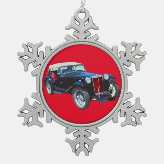 Ornement Flocon De Neige Voiture D'Antique Black Mg Tc (Devant)