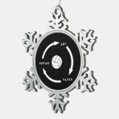 Ornement Flocon De Neige Volleyball Manger Sleep Répéter Le Ventilateur De  (Vue impression)