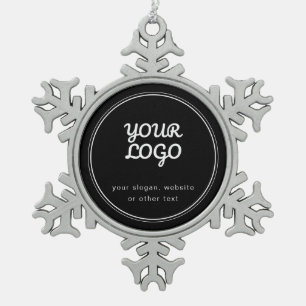 Ornement Flocon De Neige Votre logo élégant modifiable noir et blanc