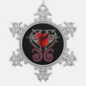 Ornement Flocon De Neige Vous Avez Mon Coeur (Rouge) (Devant)