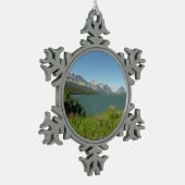 Ornement Flocon De Neige Vue sur le lac Swiftcurrent du parc national des G (Gauche)