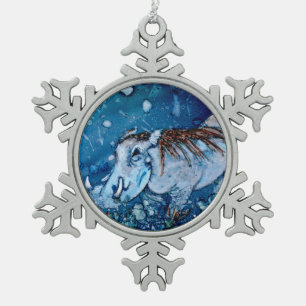 Ornement Flocon De Neige Warthog bleu