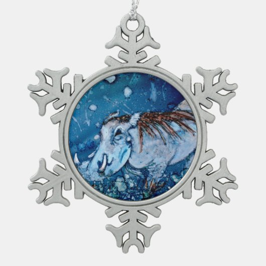 Ornement Flocon De Neige Warthog bleu (Devant)