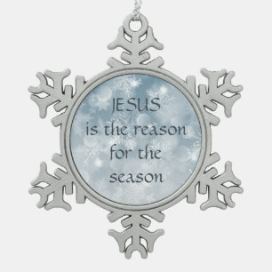 Ornement Flocon De Neige Watercolor Snowflakes Christmas Jesus Reason Seaso