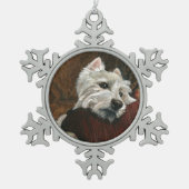 Ornement Flocon De Neige Westie sur canapé (Devant)