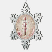 Ornement Flocon De Neige Whimsical Elegant Pink & Gold Pastel Nutcracker (Vue impression)