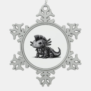 Ornement Flocon De Neige Whimsigoth Cyborg Axolotl Classe d'Art Vintage