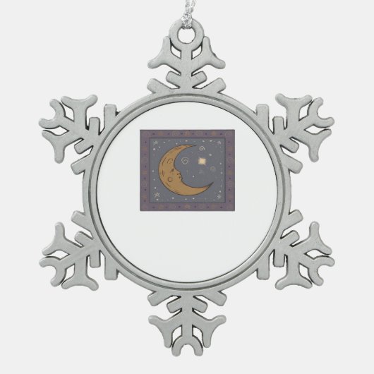 Ornement Flocon De Neige Whimsigoth Moon Classic (Devant)