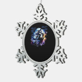 Ornement Flocon De Neige Whimsigoth Sorcière volant au-dessus de la Pleine (Vue impression)