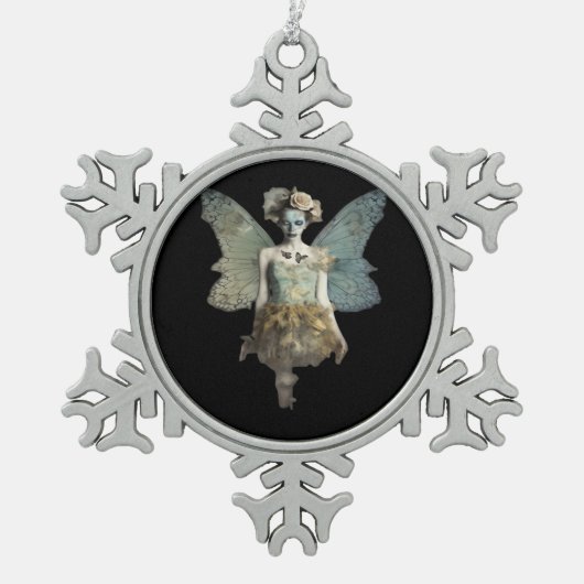Ornement Flocon De Neige Whimsigoth Zombie Fairy Old Timey Gothique Moody A (Devant)