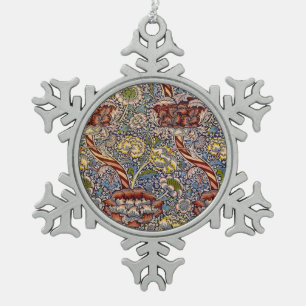 Ornement Flocon De Neige William Morris Wandle Bleu Nuit Floral Art