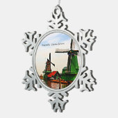 Ornement Flocon De Neige Windmills, Zaanse Schans, Hollande, (Vue impression)