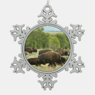 Ornement Flocon De Neige Wyoming Bison Nature Animal Photographie