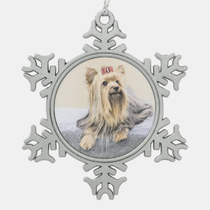 Ornement Flocon De Neige Yorkshire Terrier Peinture - Cute Original Chien A