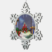 Ornement Flocon De Neige Yule Temps Réflexions Art de Vacances (Vue impression)