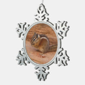 Ornement Flocon De Neige Zion Chipmunk sur Red Rocks (Vue impression)