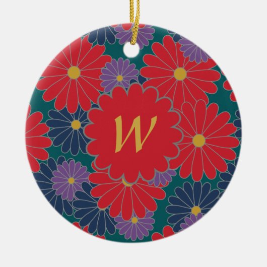 Ornement floral à automne scintillant (Devant)