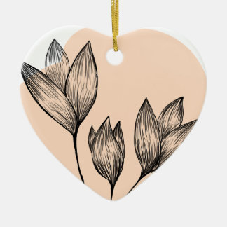 Ornement floral crème