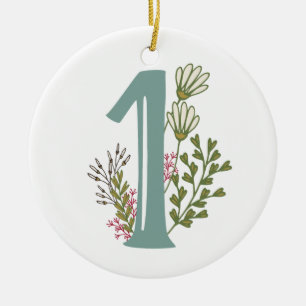 Ornement floral de Noël de type un d'Enneagram
