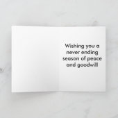 Ornement floral grande police carte de Noël (Intérieur)