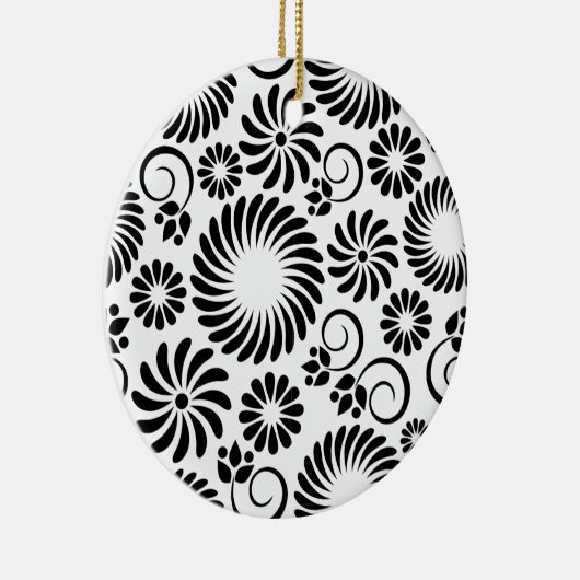 Ornement floral noir et blanc (Droite)