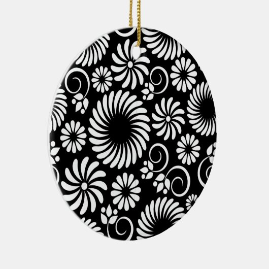 Ornement floral noir et blanc (Droite)