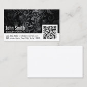 Ornement floral QR Code Chef Carte de visite (Devant / Derrière)