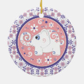 Ornement floral rose violet élégant Eléphant (Dos)