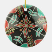 Ornement floral rouge et vert (Dos)