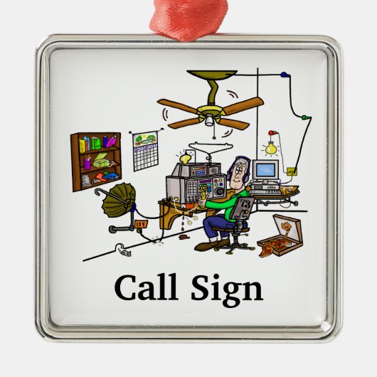 Ornement fol de Noël de Radio Shack de jambon de (Devant)