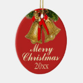 Ornement Gold Red Christmas Bells 2017 (Droite)