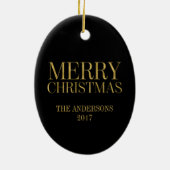 Ornement Gold Snowflake Joyeux ornement de Noël (Dos)