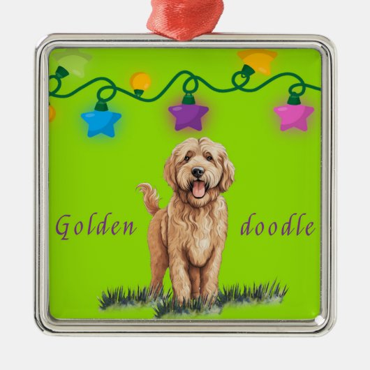 Ornement Goldendoodle vert (Devant)