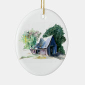 Ornement - Grange et Étoile de Noël (Droite)