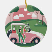 Ornement Graphique de Chariot de Golf - Personnali (Devant)